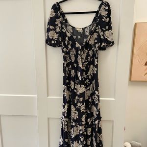 Short sleeve floral maxi dress
